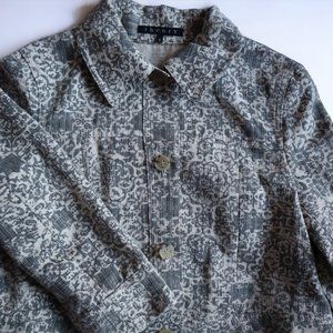 Women's Theory Cropped Gray Long Sleeve Casual Jacket Size Small